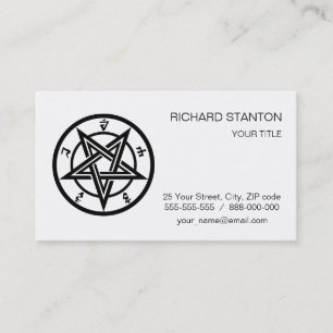 Classic pentagram symbol business card