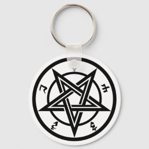 Classic pentagram symbol keychain