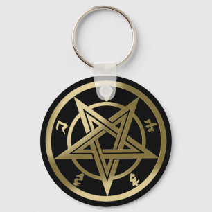 Classic pentagram symbol keychain