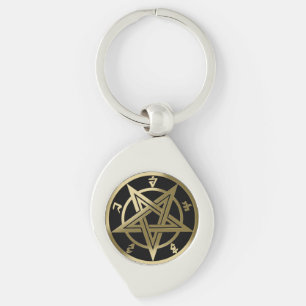 Classic pentagram symbol keychain