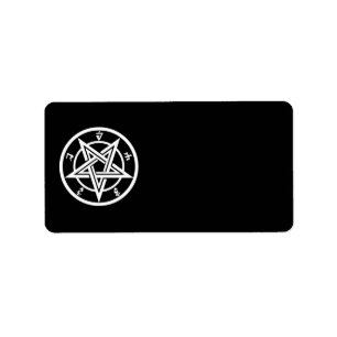 Classic pentagram symbol label