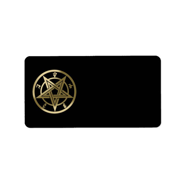 Classic pentagram symbol label (Front)