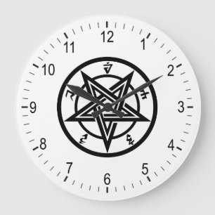 Classic pentagram symbol large clock