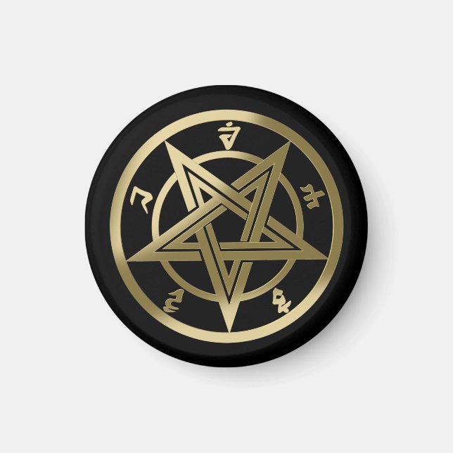 Classic pentagram symbol magnet (Front)