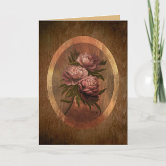 Classic Peonies 5x7 Thank You Card