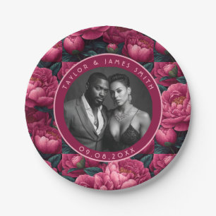 Classic Peonies Plates For Simple Wedding Party