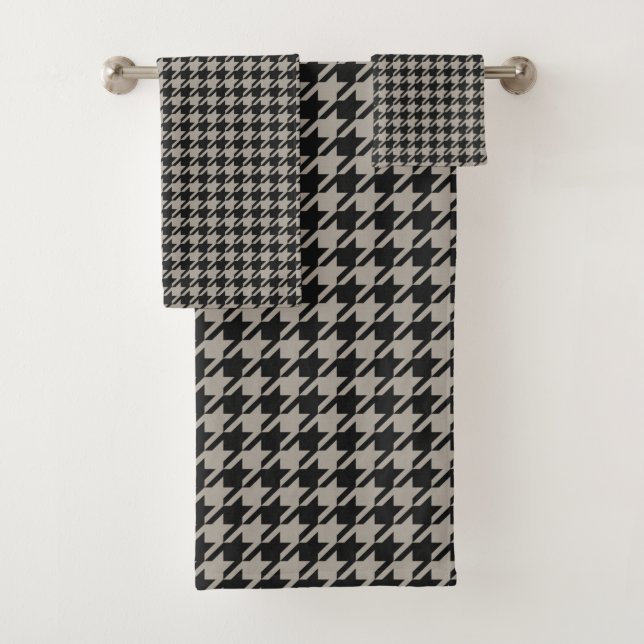 Classic Pepita Houndstooth Motif Black Grey (En situation)