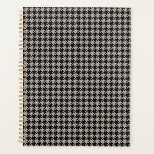 Classic Pepita Houndstooth Motif Black Grey