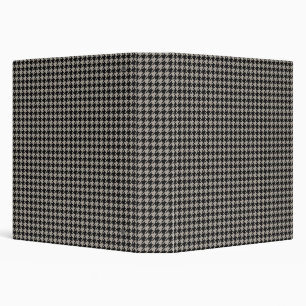 Classic Pepita Houndstooth Pattern Black Grey   Binder