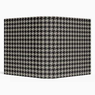 Classic Pepita Houndstooth Pattern Black Grey  Binder