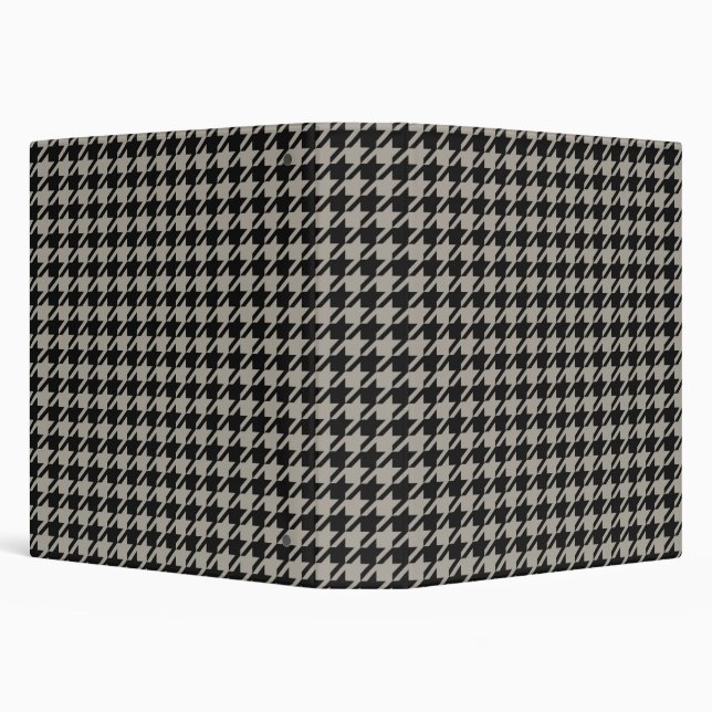 Classic Pepita Houndstooth Pattern Black Grey  Binder (Background)