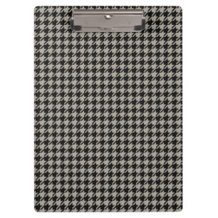 Classic Pepita Houndstooth Pattern Black Grey Clipboard
