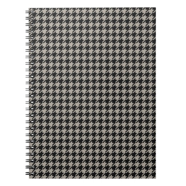 Classic Pepita Houndstooth Pattern Black Grey   Notebook (Front)