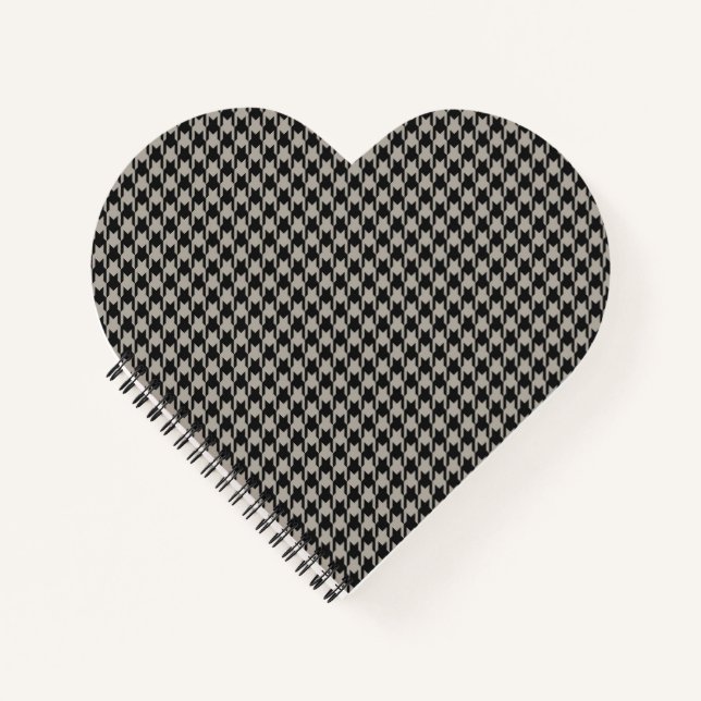 Classic Pepita Houndstooth Pattern Black Grey   Notebook (Front)