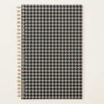 Classic Pepita Houndstooth Pattern Black Grey Planner<br><div class="desc">Evergreen elegant and classic fabric pattern, featuring pepita / houndstooth pattern in black and grey combination.</div>