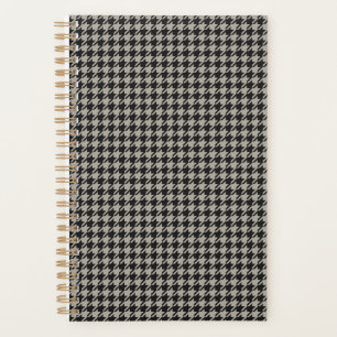Classic Pepita Houndstooth Pattern Black Grey Planner