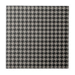 Classic Pepita Houndstooth Pattern Black Grey   Tile<br><div class="desc">Evergreen elegant and classic fabric pattern,  featuring pepita / houndstooth pattern in black and grey combination.</div>
