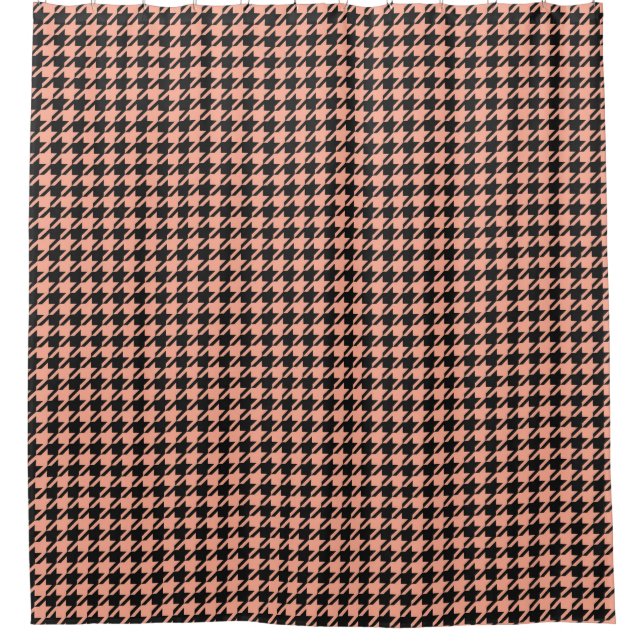 Classic Pepita Houndstooth Pattern Black Peach   (Front)