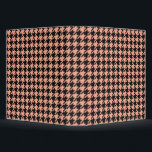 Classic Pepita Houndstooth Pattern Black Peach   Binder<br><div class="desc">Evergreen elegant and classic fabric pattern,  featuring pepita / houndstooth pattern in black and pastel peach pink combination.</div>
