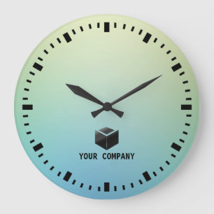Classic personalized and editable company branding large clock