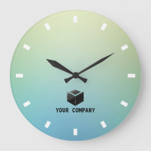 Classic personalized and editable company branding large clock