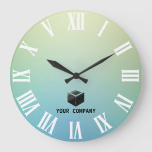 Classic personalized and editable company branding large clock