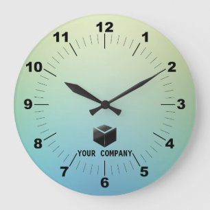 Classic personalized and editable company branding large clock