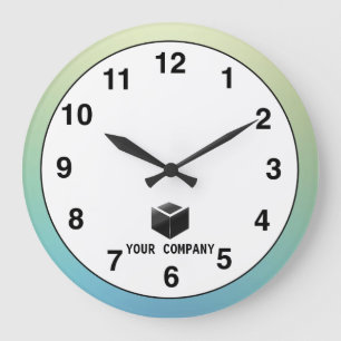 Classic personalized and editable company branding large clock