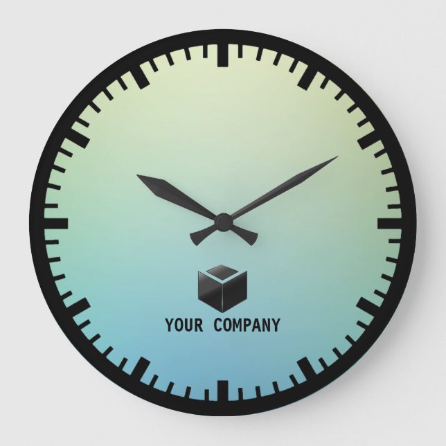 Classic personalized and editable company branding large clock (Front)