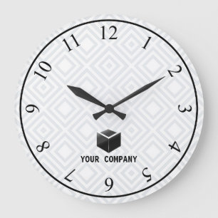Classic personalized and editable company branding large clock