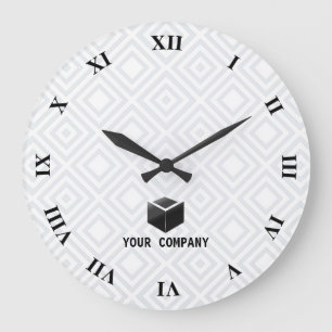Classic personalized and editable company branding large clock