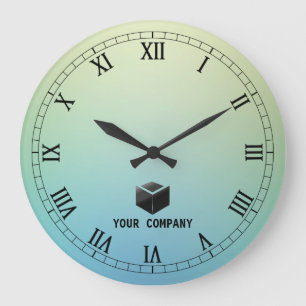 Classic personalized and editable company branding large clock
