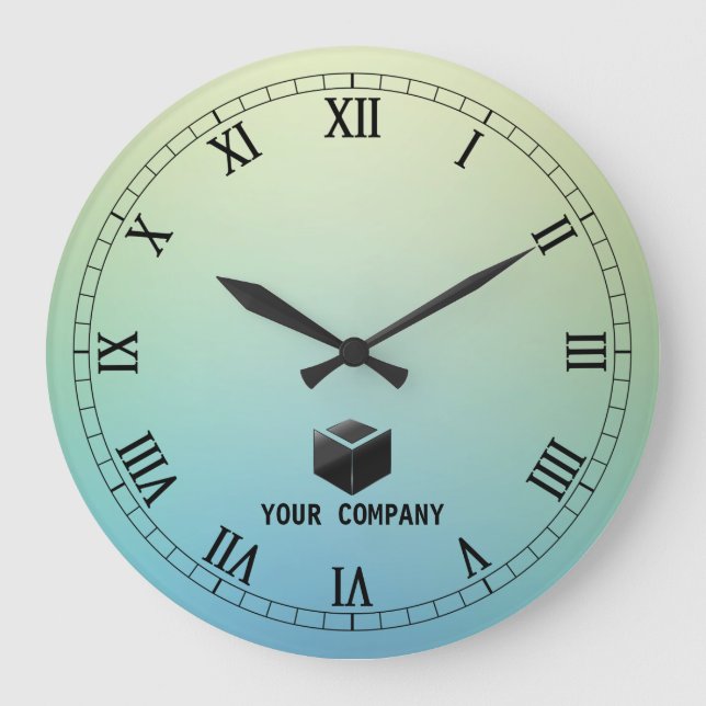 Classic personalized and editable company branding large clock (Front)