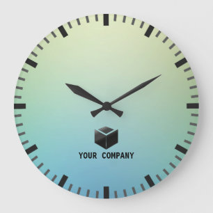 Classic personalized and editable company branding large clock