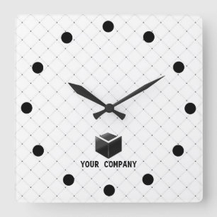 Classic personalized and editable company branding square wall clock