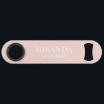 Classic Personalized Bridesmaid Name Bar Key<br><div class="desc">Personalized Bridesmaid Name Gifts
This design features personalized bridesmaid's name and title in white classic serif font style on blush pink background.

Also perfect for Maid of Honour,  Mother of the Bride and more.</div>