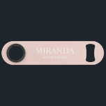 Classic Personalized Bridesmaid Name Bar Key<br><div class="desc">Personalized Bridesmaid Name Gifts
This design features personalized bridesmaid's name and title in white classic serif font style on blush pink background.

Also perfect for Maid of Honour,  Mother of the Bride and more.</div>