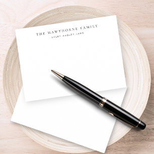 Classic Personalized Family Monogram Stationery Card