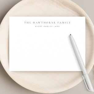 Classic Personalized Family Monogram Stationery Card