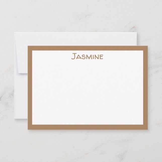 Classic Personalized Flat Note Card (Front)