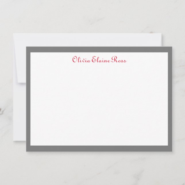Classic Personalized Flat Note Card (Front)