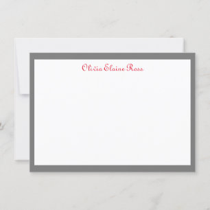 Classic Personalized Flat Note Card