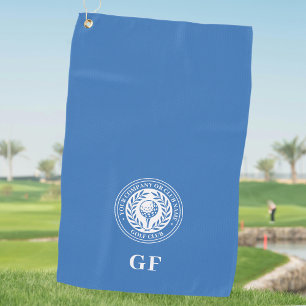 Classic Personalized Golf Club Company Name Blue Golf Towel