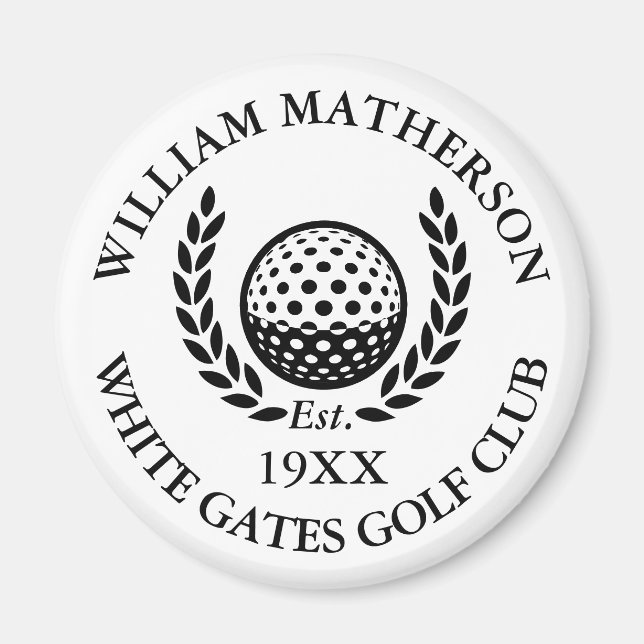 Classic Personalized Golf Club Name Magnet (Front)