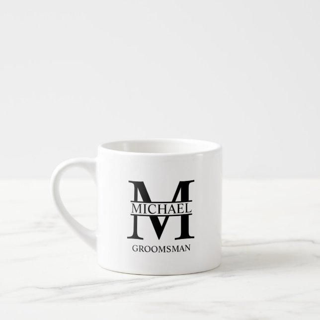 Classic Personalized Groomsman Coffee Mug (Gauche)