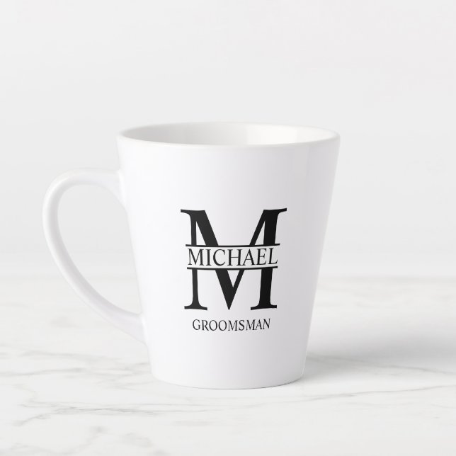 Classic Personalized Groomsman Coffee Mug (Left)