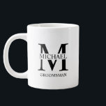 Classic Personalized Groomsman Coffee Mug<br><div class="desc">Classic Personalized Groomsman Gifts
featuring personalized groomsman's name,  title and wedding date in classic serif font style.

Also perfect for Best Man,  Father of the Bride and more.</div>