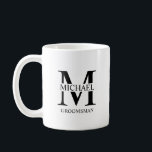 Classic Personalized Groomsman Monogram and Name Coffee Mug<br><div class="desc">Classic Personalized Groomsman Gifts
featuring personalized groomsman's monogram and name with title in black classic serif font style.

Also perfect for Best Man,  Father of the Bride and more.</div>