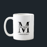 Classic Personalized Groomsman Monogram and Name Coffee Mug<br><div class="desc">Classic Personalized Groomsman Gifts
featuring personalized groomsman's monogram and name with title in black classic serif font style.
Also perfect for Best Man, Father of the Bride and more.</div>