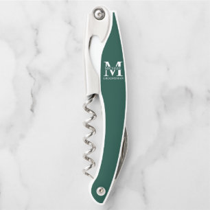 Classic Personalized Groomsman Monogram and Name Corkscrew